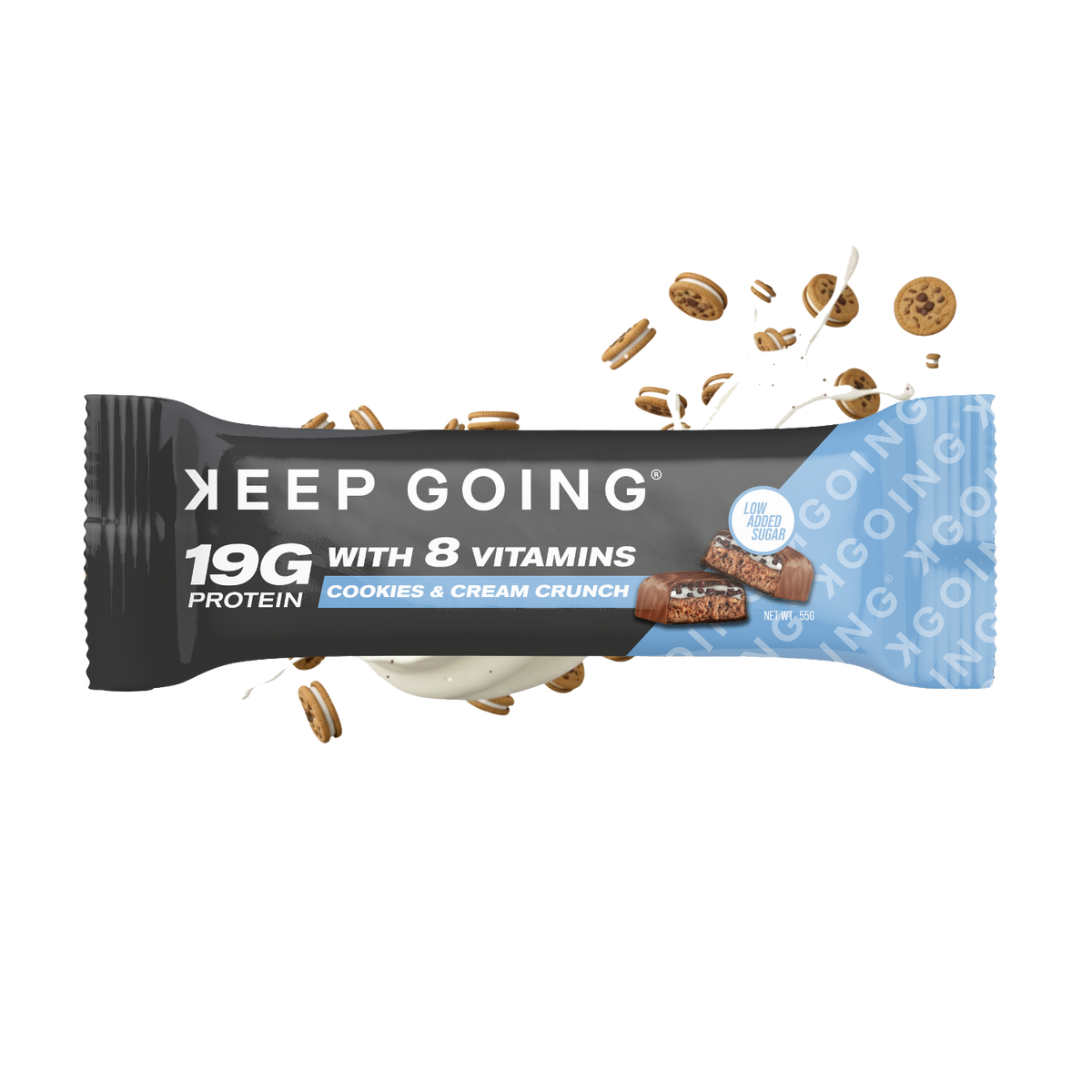 Keep Going Protein & Vitamin Bar Cookies & Cream Crunch