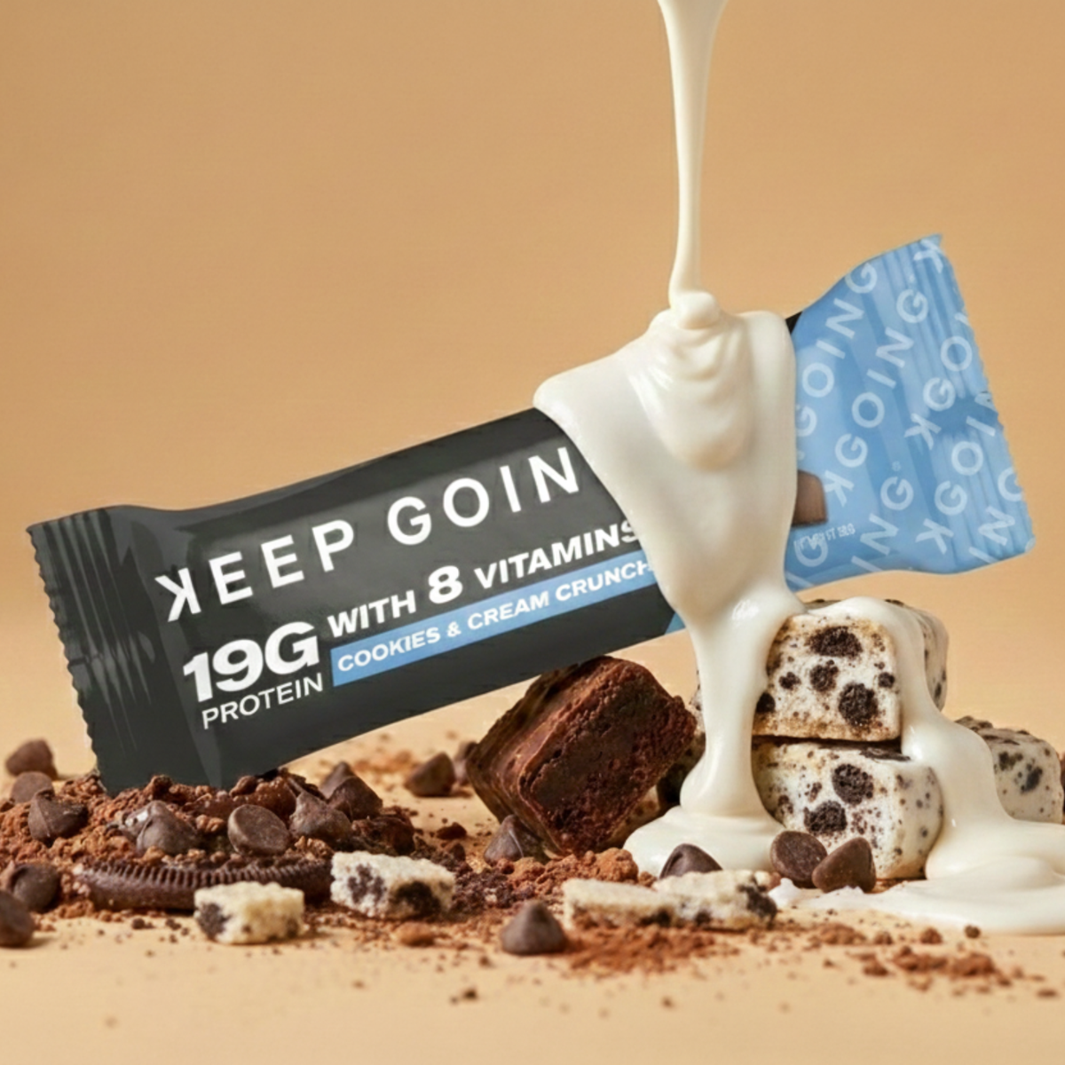 Keep Going Protein & Vitamin Bar Cookies & Cream Crunch
