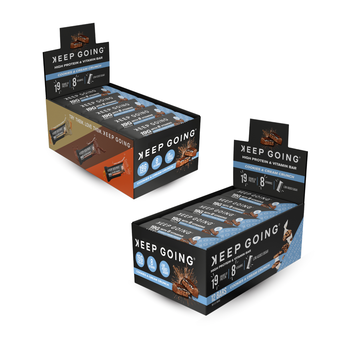 Keep Going Protein & Vitamin Bar Cookies & Cream Crunch